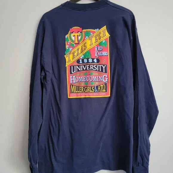 Vintage Texas Tech Red Raiders Miller Girls 2004 Long Sleeve Shirt Size XL